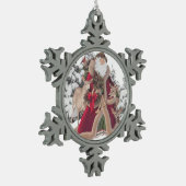 サンタクロースとポーン スノーフレークピューターオーナメント (左)