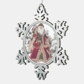 サンタクロースとポーン スノーフレークピューターオーナメント (右)