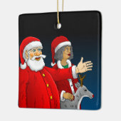 サンタクロースとミセス・クロースのメリークリスマス セラミックオーナメント (左)