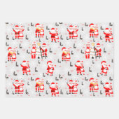 サンタクロースとミセス・クロース・クリスマスダンス ラッピングペーパーシート (正面)