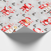 サンタクロースとミセス・クロース・クリスマスダンス ラッピングペーパー (角)