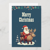 サンタクロースとムースカートゥーンイラストレーション シーズンカード (正面/裏面)