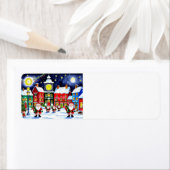 サンタクロースとメリークリスマスビレッジ ラベル (インサイチュ)