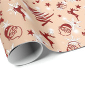 サンタクロースとメリークリスマス金ゴールド2 ラッピングペーパー (ロールコーナー)