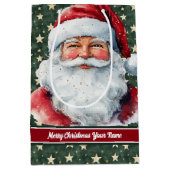 サンタクロースとモノグラムとのクリスマス抱き枕 ミディアムペーパーバッグ (正面)