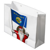 サンタクロースとモンタナの看板 ラージペーパーバッグ (正面アングル)