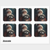 サンタクロースとヨーキプーフェスティバルクリスマス スクエアシール (シート)