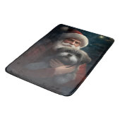 サンタクロースとヨーキプーフェスティバルクリスマス バスマット (アングル)