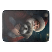 サンタクロースとヨーキプーフェスティバルクリスマス バスマット (正面)