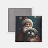 サンタクロースとヨーキプーフェスティバルクリスマス マグネット (正面/裏面)