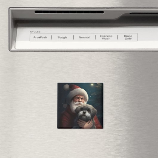 サンタクロースとヨーキプーフェスティバルクリスマス マグネット (インサイチュ (食洗機))