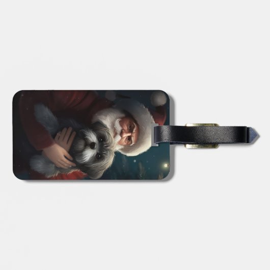 サンタクロースとヨーキプーフェスティバルクリスマス ラゲッジタグ (裏面横)