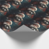 サンタクロースとヨーキプーフェスティバルクリスマス ラッピングペーパー (角)