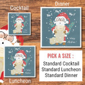 サンタクロースとリストブルーホリデーペーパーナプキン スタンダードランチョンナプキン