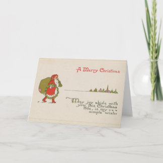 サンタクロースとリースクリスマスカード シーズンカード