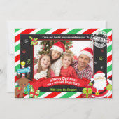 サンタクロースとルドルフのフォトクリスマスの挨拶 シーズンカード (正面)