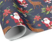 サンタクロースとルドルフカスタムクリスマスフェスティバル ラッピングペーパー (ロールコーナー)