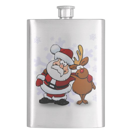 サンタクロースとルドルフ フラスク (正面)