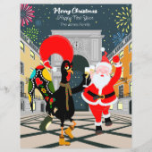 サンタクロースとルースターシャンパントーストからニューイヤー (正面)