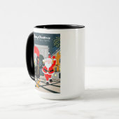 サンタクロースとルースターシャンパントーストからニューイヤー マグカップ (正面左)