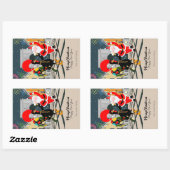 サンタクロースとルースターシャンパントーストからニューイヤー 長方形シール (シート)