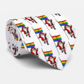 サンタクロースとレインボー旗 ネクタイ (ロール)