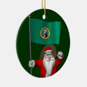 サンタクロースとワシントンの看板 セラミックオーナメント (右)