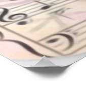 サンタクロースとヴィンテージ・シート・ミュージックの層 ポスター (角)