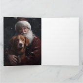 サンタクロースと一緒にいるノバスコシア・ダック・トーラー(クリスマス・フェスティブ) カード (内部)