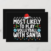 サンタクロースと一緒にバレーボールをプレーする可能性が最も高い 招待状 (正面/裏面)
