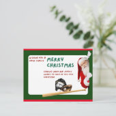 サンタクロースと一緒に楽しいクリスマスを過ごす野球 ポストカード (スタンド正面)
