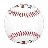 サンタクロースと一緒に楽しいクリスマスを過ごす野球 野球ボール (裏面)