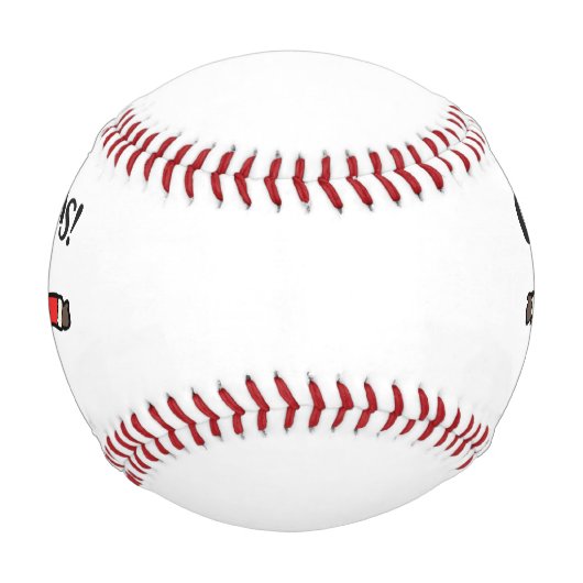 サンタクロースと一緒に楽しいクリスマスを過ごす野球 野球ボール (正面)