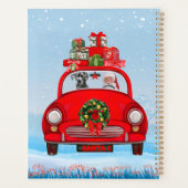 サンタクロースと一緒に車に乗った大きなドーン犬 プランナー手帳 (裏面)