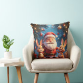 サンタクロースと元気いっぱいのウサギたち クッション (椅子)