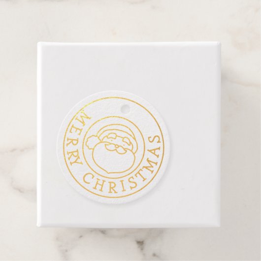 サンタクロースと共に金箔メリークリスマス フェイバータグ (箱)