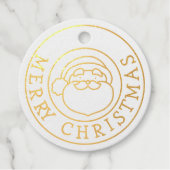 サンタクロースと共に金箔メリークリスマス フェイバータグ (正面)