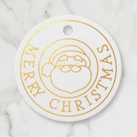 サンタクロースと共に金箔メリークリスマス フェイバータグ (正面)