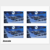 サンタクロースと北極 長方形シール (シート)