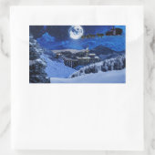 サンタクロースと北極 長方形シール (バッグ)