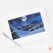 サンタクロースと北極 長方形シール (封筒)