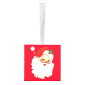 サンタクロースと可愛いクリスマス+エルフ キューブオーナメント (右)