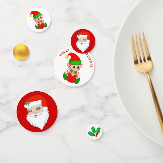 サンタクロースと可愛い妖精のクリスマス コンフェッティ (グループ)