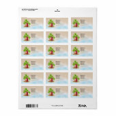 サンタクロースと夏のクリスマスビーチ ラベル (フルシート)