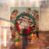 サンタクロースと子供たちメリークリスマス ウィンドウサイン (シート2)