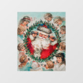 サンタクロースと子供たちメリークリスマス ウィンドウサイン (シート)