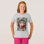 サンタクロースと子供たちメリークリスマス Tシャツ (正面フル)