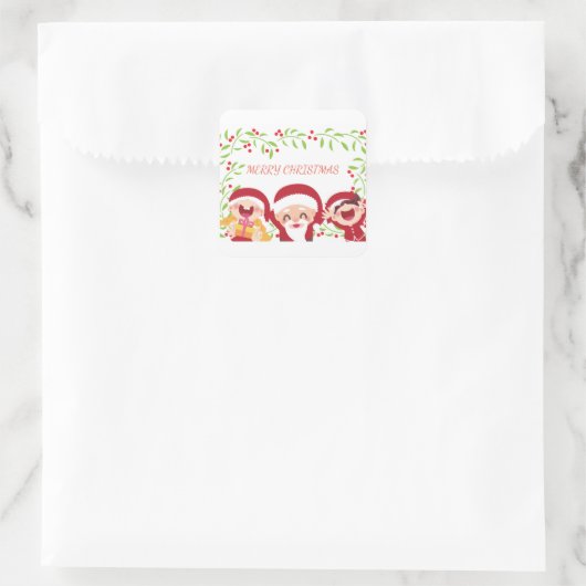 サンタクロースと子供たち スクエアシール (バッグ)