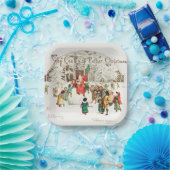 サンタクロースと子供イラストレーションホリデイ ペーパープレート (パーティー)