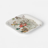 サンタクロースと子供イラストレーションホリデイ ペーパープレート (傾斜あり)